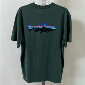 EUC Patagonia Graphic Tee Large Fitz Roy Trout Responsibili-T-Shirt